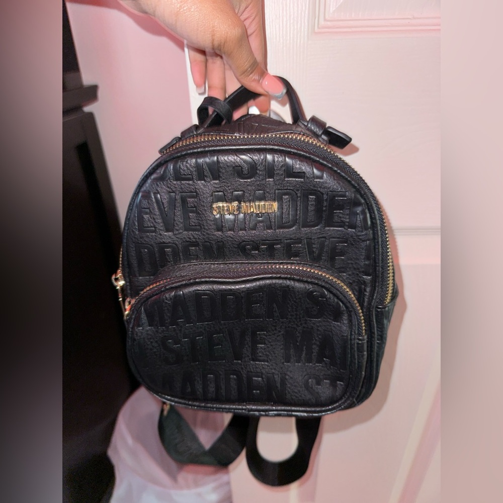 Steve Madden Bjaydon Nylon Patterned Mini Backpack - Black